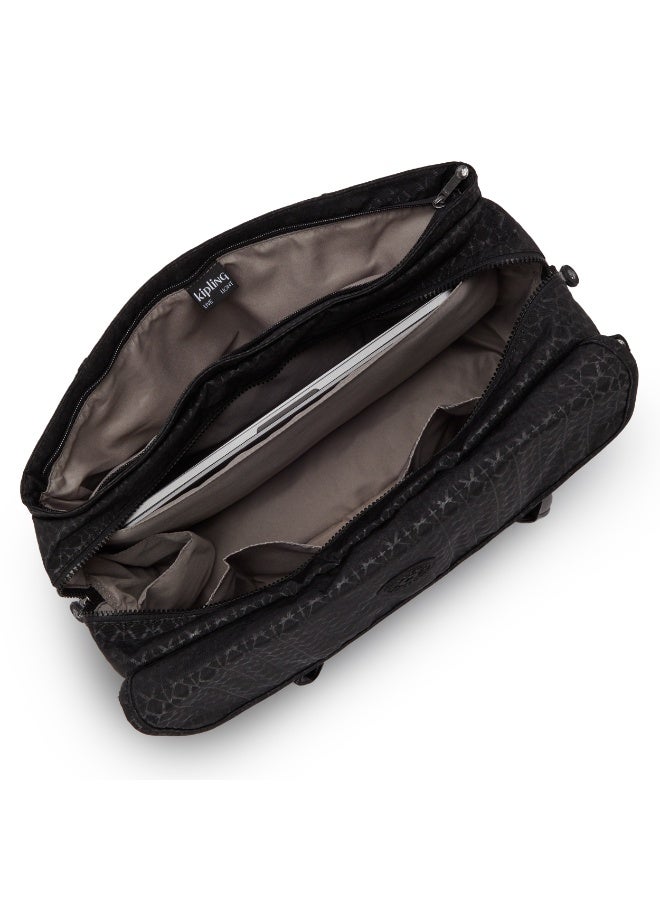 كيبلينغ حقيبة سفر كبيرة بوري مع حزام تثبيت على حقيبة السفر وحزام كتف قابل للإزالة بلون أسود نوار - Image 4