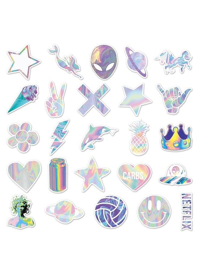 Laser Waterproof Stickers for Kids,50pcs Pack Aesthetic Sticker for Water Bottles Laptop Notebooks Computer Skateboard (Laser)  - Image 4