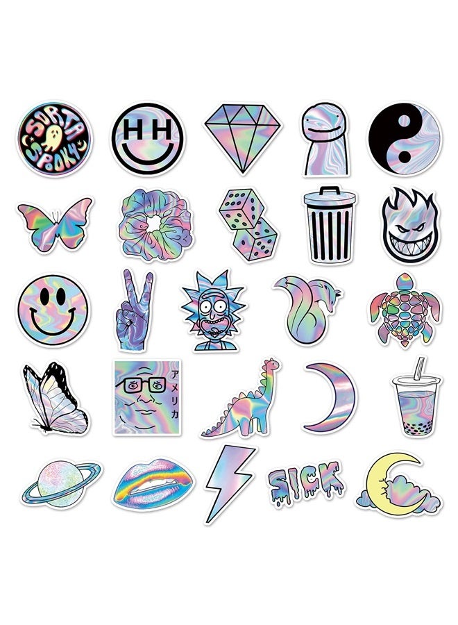Laser Waterproof Stickers for Kids,50pcs Pack Aesthetic Sticker for Water Bottles Laptop Notebooks Computer Skateboard (Laser)  - Image 3