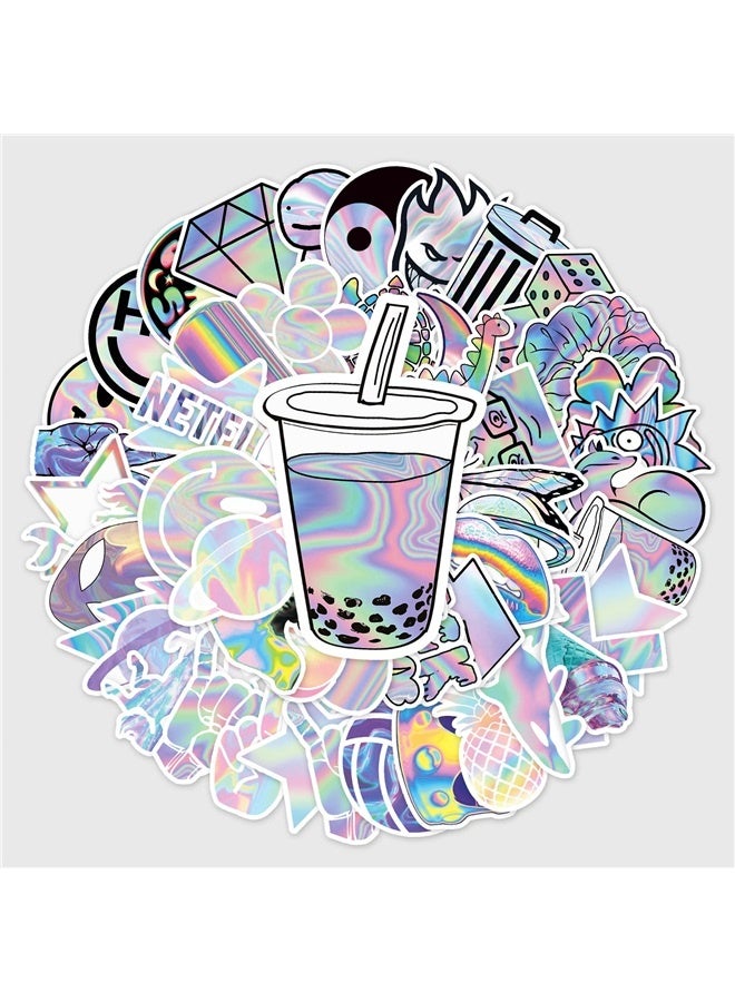 Laser Waterproof Stickers for Kids,50pcs Pack Aesthetic Sticker for Water Bottles Laptop Notebooks Computer Skateboard (Laser)  - Image 1