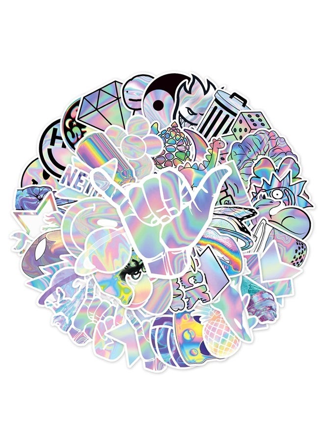 Laser Waterproof Stickers for Kids,50pcs Pack Aesthetic Sticker for Water Bottles Laptop Notebooks Computer Skateboard (Laser)  - Image 5