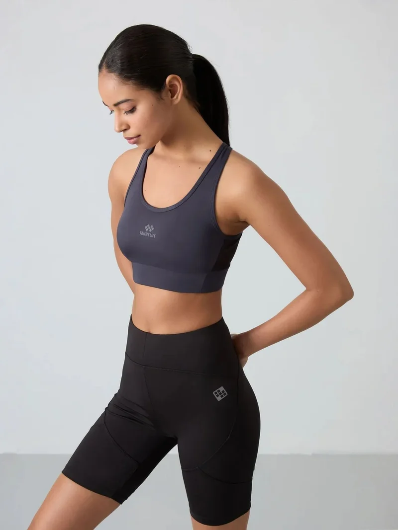 تومي لايف TOMMY Fitted Sleeveless Crop Sports Top