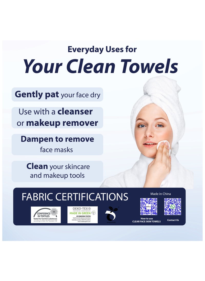 DrSleeep Clear Face Bamboo Towels XL 50 Count - Luxury - Sustainability - Soft - Hypoallergenic - Environmentally Friendly  - Image 2