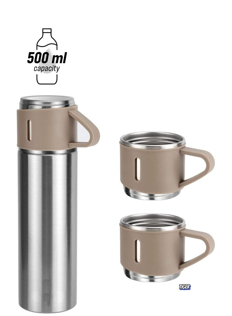 JAJEEK NEW Vacuum Insulated Flask 500ml/17.6oz Stainless Steel Thermo-Bottle with Cup – Keeps Drinks Hot & Cold, Ideal for Coffee, Water, and Beverages – Durable and Leak-Proof Design - Image 1