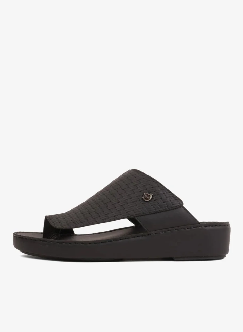 UOMO CAVALIER ELITE HANDCRAFTED LEATHER ARABIC SANDALS BLACK