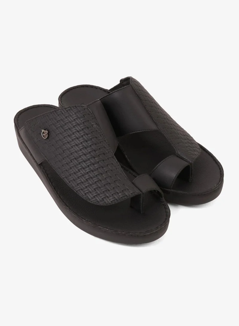 UOMO Cavalier  UOMO CAVALIER ELITE HANDCRAFTED LEATHER ARABIC SANDALS BLACK for Men | Best Price UAE