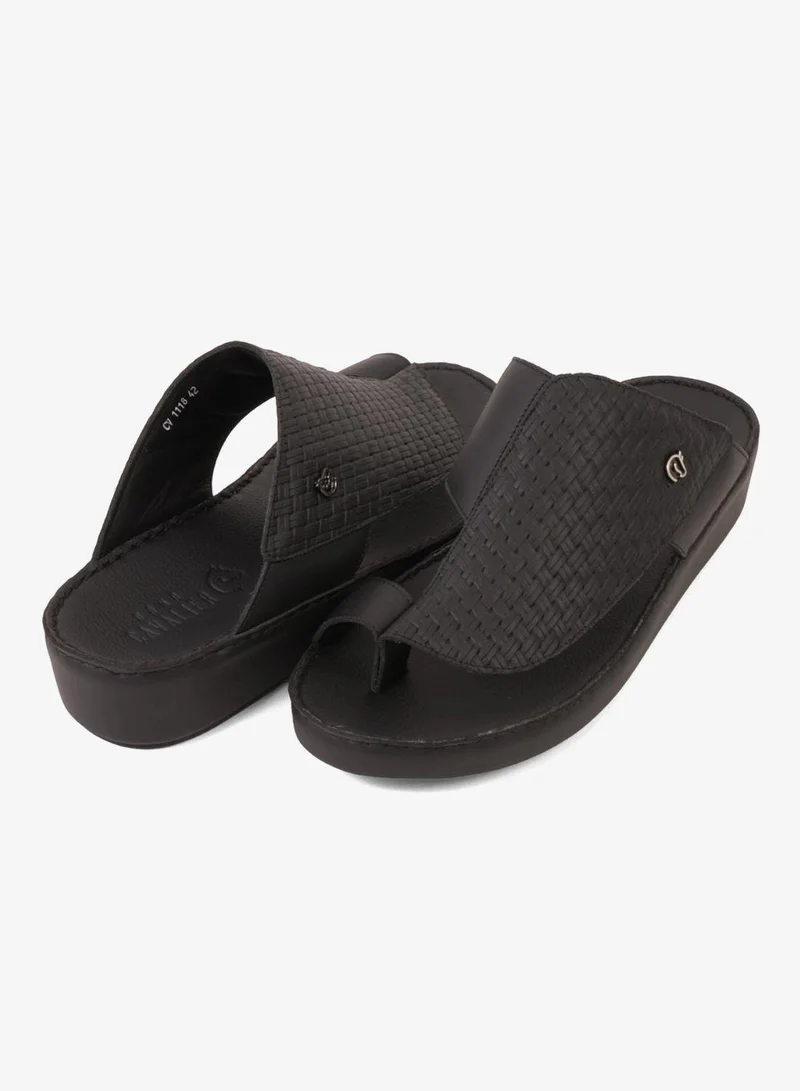 اومو كافالير UOMO CAVALIER ELITE HANDCRAFTED LEATHER ARABIC SANDALS BLACK