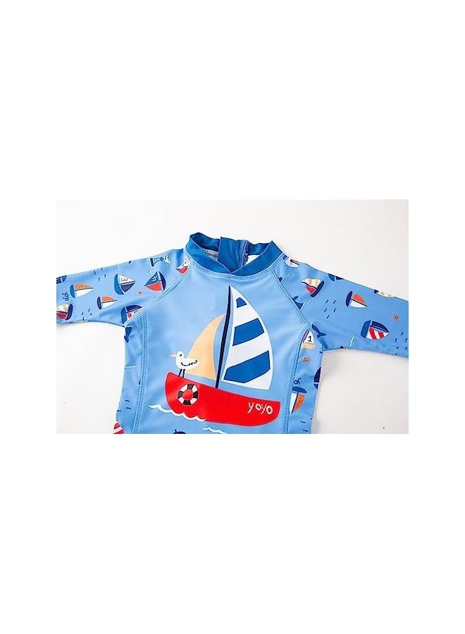 Kid Baby Boys One-Piece Rash Guard Swimsuit Toddlers Zipper Bathing Suit Swimwear with Hat Surfing Suit UPF 50+  - Image 2