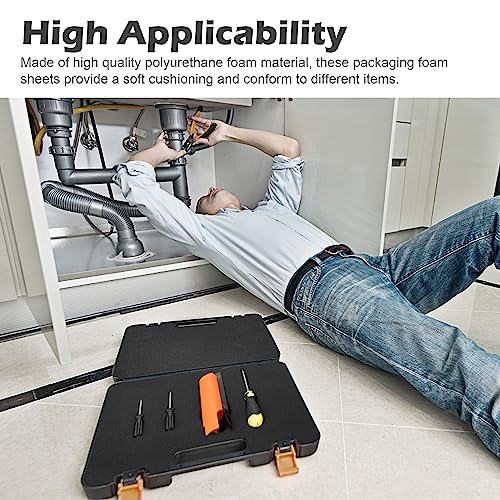 DECOHS 2 Pcs Polyurethane Foam Sheet- 16 x 12 x 1.5 Inch Cuttable Foam Inserts for Cases- Packing Foam Pads for Toolbox Camera Storage and Crafts - Image 5