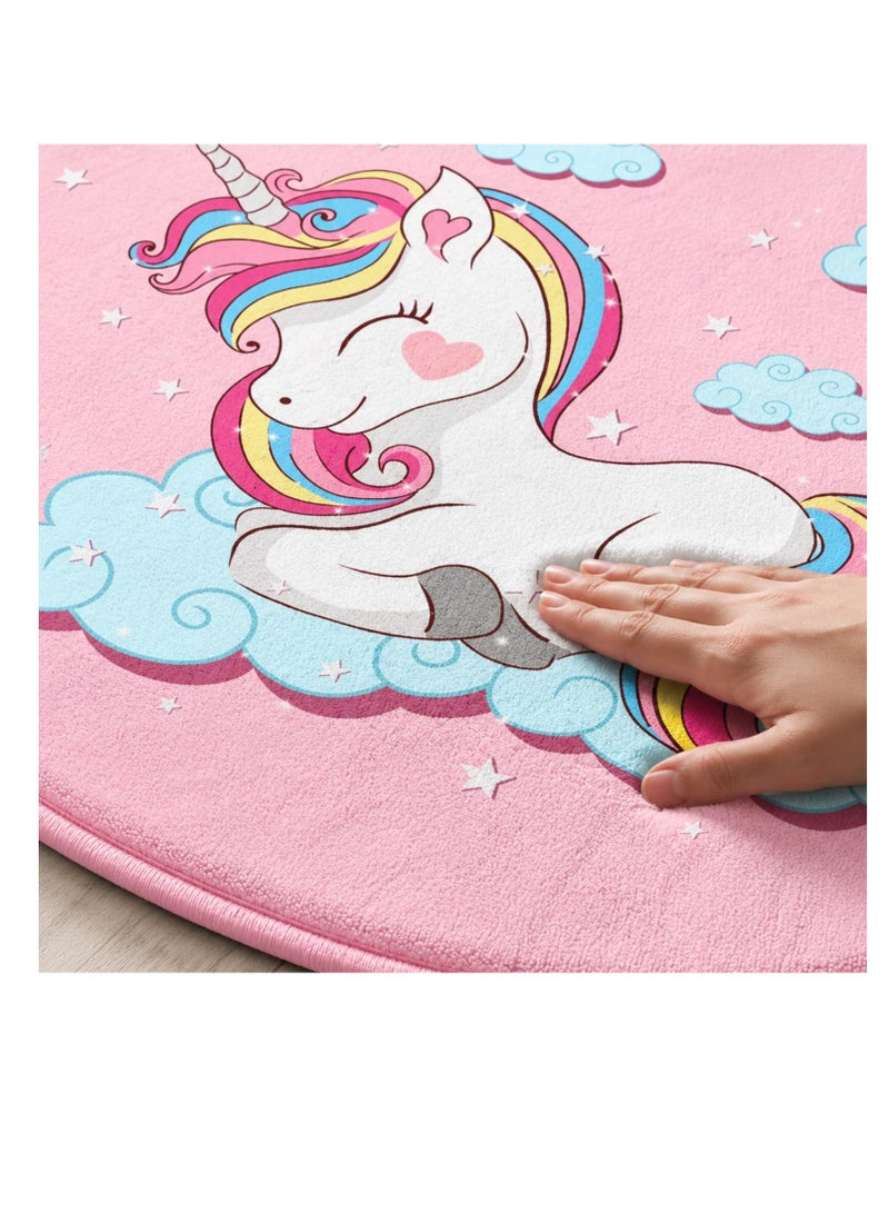 Factory Price Rainbow Unicorn Kids Cushion Play Mat Rug – Soft Padded Carpet with Non-Slip Backing, 160 x 200 cm - Image 3