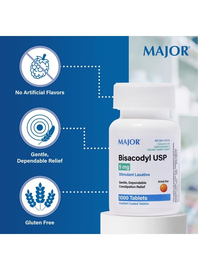 Pretrada Major Bisacodyl 5 mg - Comfort Coated Stimulant Laxative for Gentle, Dependable, Constipation Relief - 1000 Tablets - Image 4