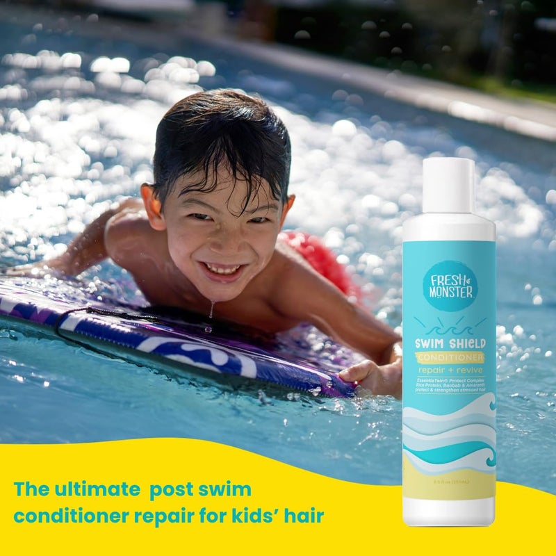Fresh Monster Swim Conditioner for Kids  PostSwim Hydrating Conditioner Repairs Chlorine  Salt Water Damage  SulfateFree TearFree Moisturizing Hair Care for Swimmers 85 oz - Image 3