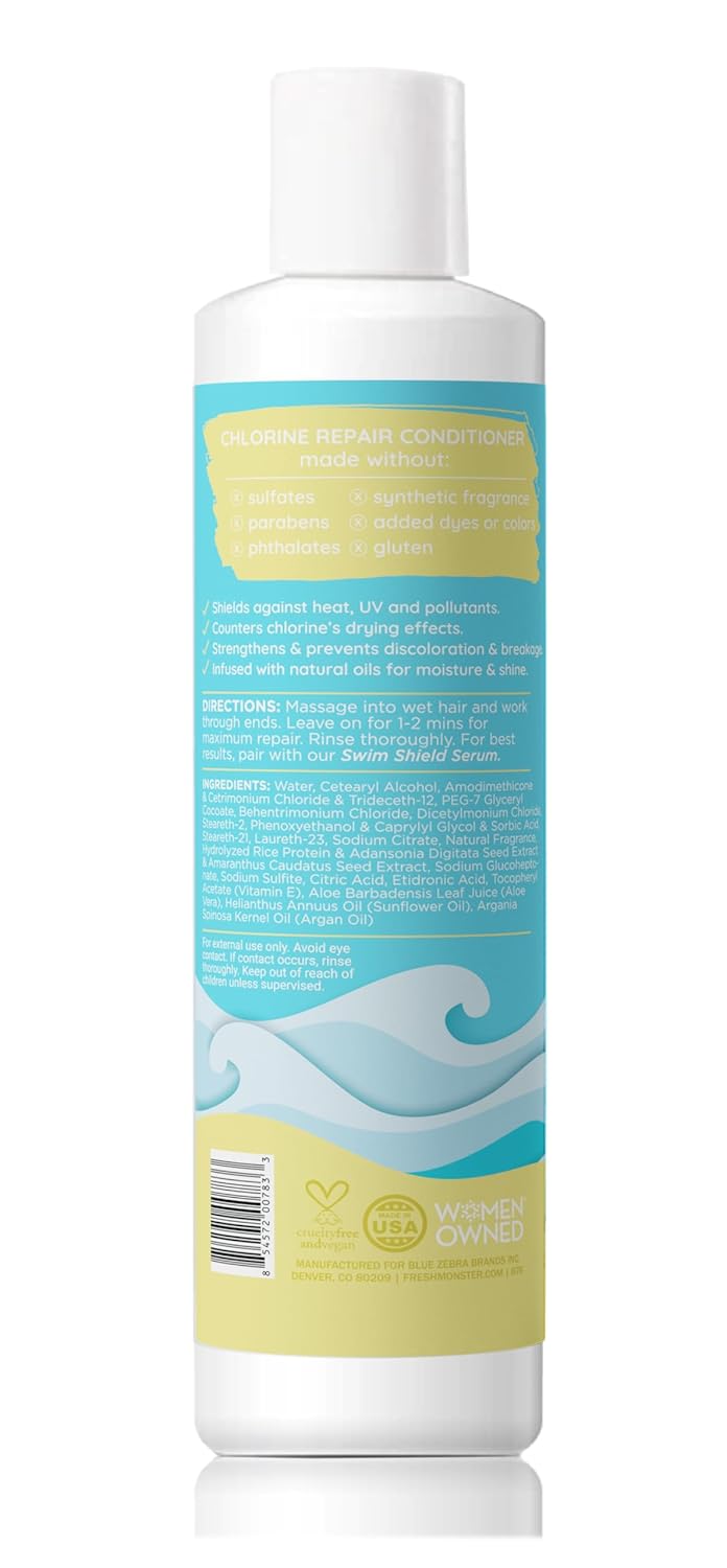 Fresh Monster Swim Conditioner for Kids  PostSwim Hydrating Conditioner Repairs Chlorine  Salt Water Damage  SulfateFree TearFree Moisturizing Hair Care for Swimmers 85 oz - Image 2