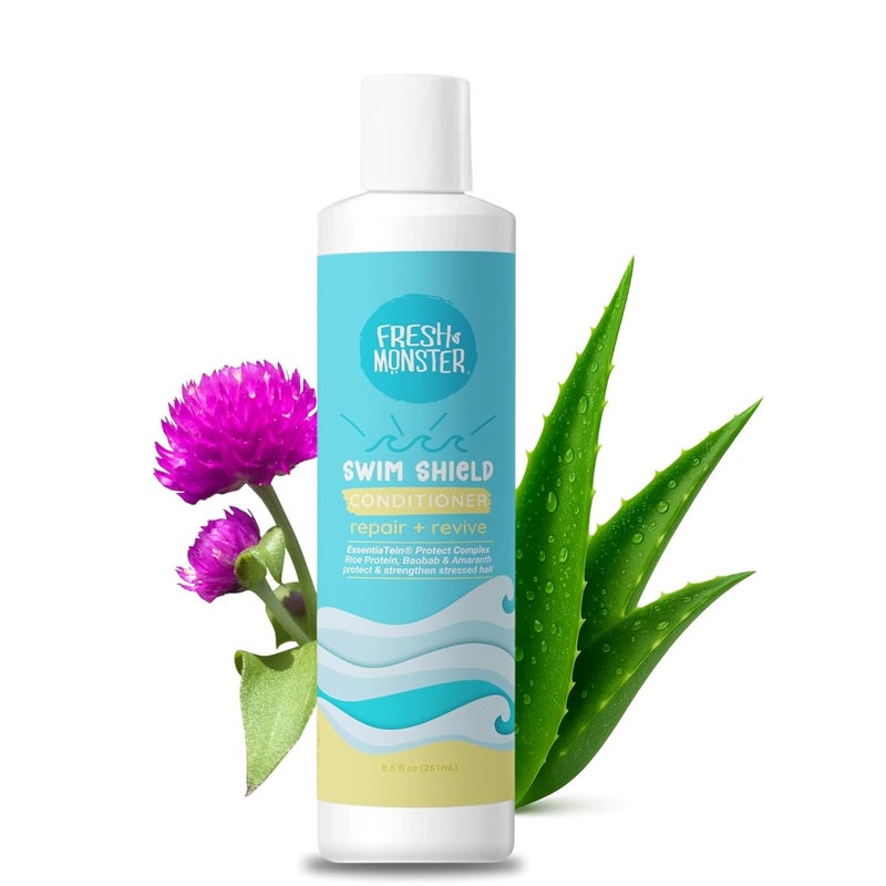 Fresh Monster Swim Conditioner for Kids  PostSwim Hydrating Conditioner Repairs Chlorine  Salt Water Damage  SulfateFree TearFree Moisturizing Hair Care for Swimmers 85 oz - Image 1