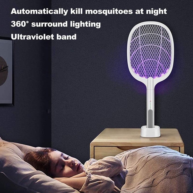 AWH Electric Fly Zapper 3000V, USB Fly Swatter Mosquito Killer Bug Zapper with 3-Layer Safety Mesh, Repellent Fly Racquet, No Chemicals, Ideal Choice for Home, Indoor And Outdoor Use - Image 2