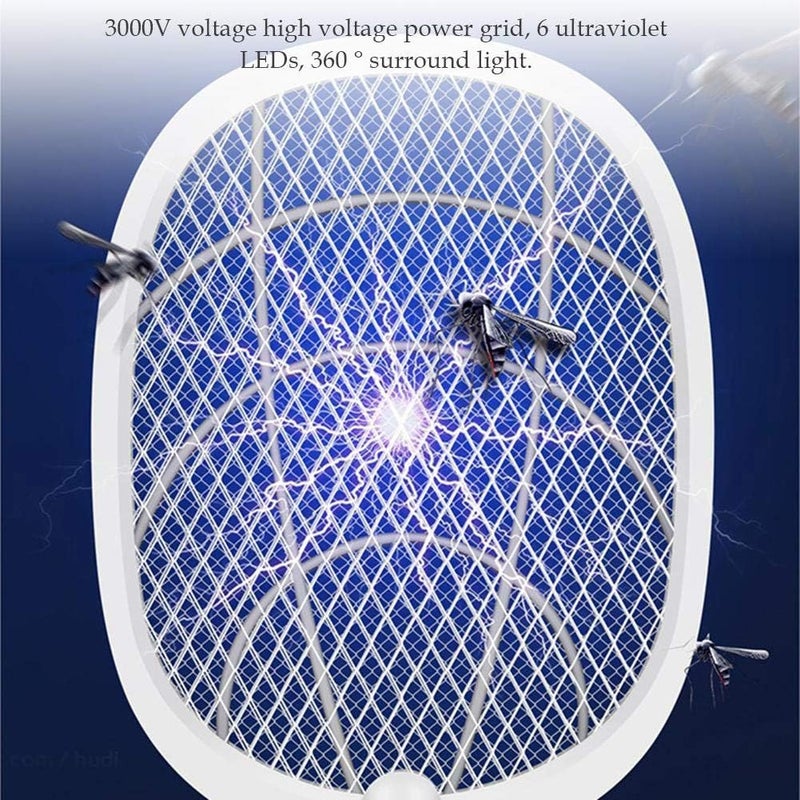 AWH Electric Fly Zapper 3000V, USB Fly Swatter Mosquito Killer Bug Zapper with 3-Layer Safety Mesh, Repellent Fly Racquet, No Chemicals, Ideal Choice for Home, Indoor And Outdoor Use - Image 4