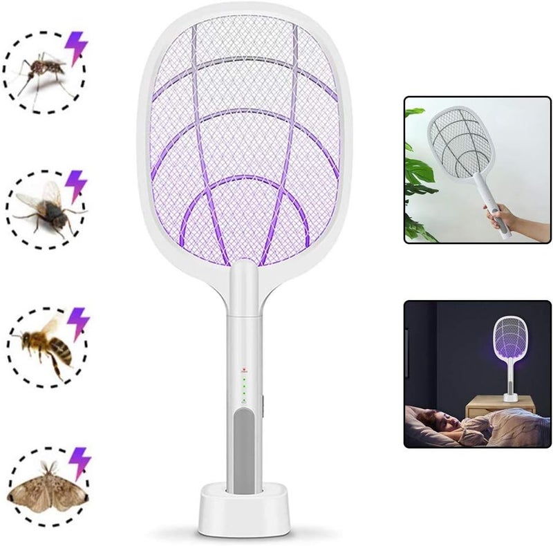 AWH Electric Fly Zapper 3000V, USB Fly Swatter Mosquito Killer Bug Zapper with 3-Layer Safety Mesh, Repellent Fly Racquet, No Chemicals, Ideal Choice for Home, Indoor And Outdoor Use - Image 1
