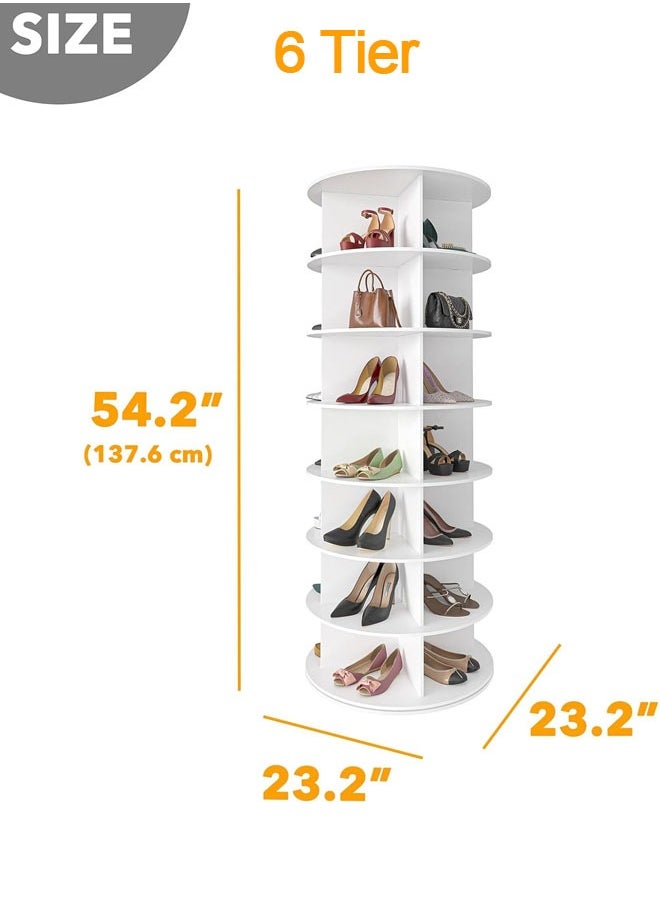 HELEE Rotating Shoe Rack Tower, Spinning Shoe Display Lazy Susan, Revolving 360 Shoe Rack Storage Round Carousel, Vertical Handbag Rotate Shoes Closet Organization
