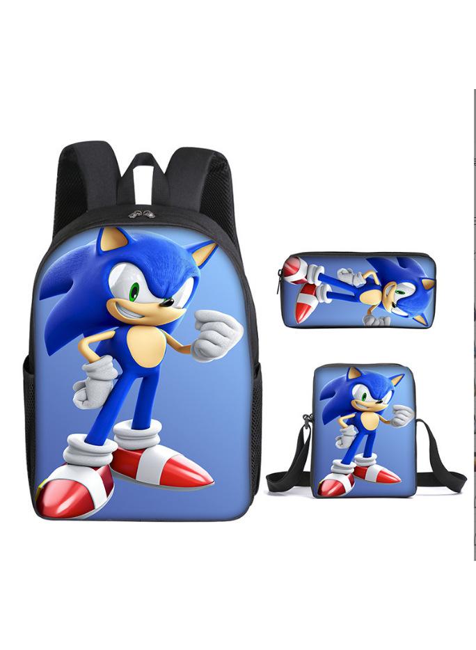 general 3-Piece Cartoon SONIC 3D Print Backpack Set - Image 1