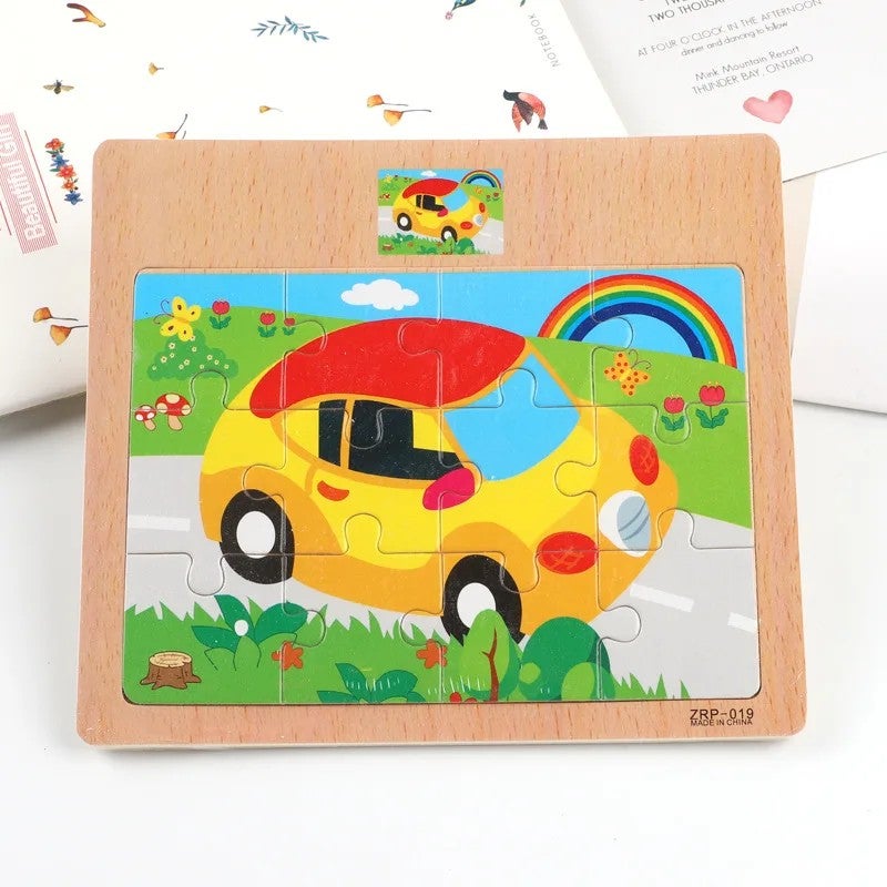 Bluejw 12 Pieces   Trending Kids  Baby  Wooden Intelligent Toys for Boys and Girls Learning  Brain Puzzle Game - Image 1