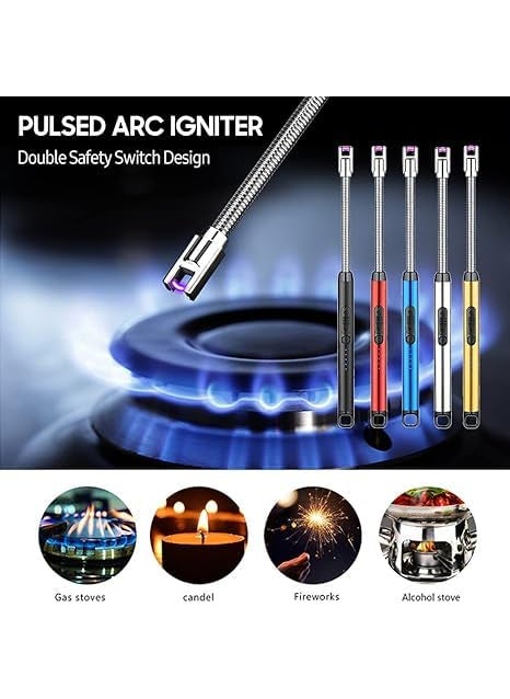 Generic - M.F.H Intelligent Pulse Igniter USB Charging BBQ Lighter Electric Arc BBQ Igniter Pulsed Arc Ignition Fire Starter Windproof Less USB Reable Lighter 360 Degree Bendable Soft Tube - Image 1