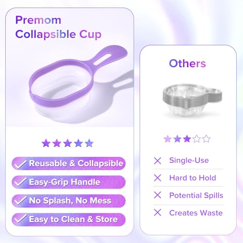 Premom 2 Urine Cups for Ovulation & Pregnancy Tests: Reusable & Collapsible Pee Cups for Home Fertility Testing | Easy to Use & Clean - Essential Kit for Women with Urine Sample Detection - Image 3