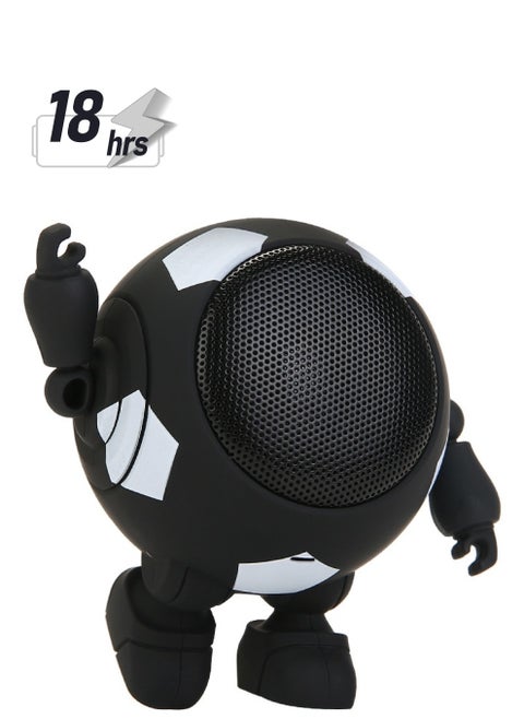 M MIAOYAN New Robot Bluetooth Audio Soccer Robot Audio Cute Portable Small Steel Cannon TWS Bluetooth Audio Wireless Mini (Black)