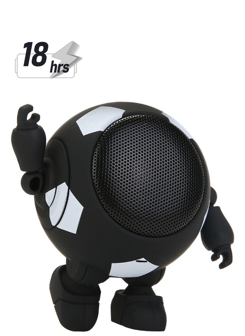 M MIAOYAN New Robot Bluetooth Audio Soccer Robot Audio Cute Portable Small Steel Cannon TWS Bluetooth Audio Wireless Mini (Black)