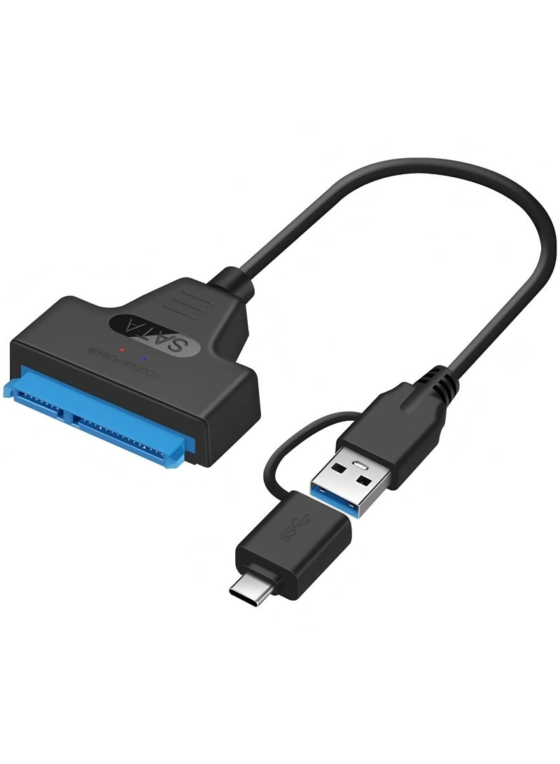 Flyview SATA to USB 3.0 Cable, SATA 22 Pin 2.5" inch Female to USB 3.0 & Type-C Male USB-C USB 3.0, USB 3.0 to SATA III Hard Drive Adapter, for 2.5  HDD/SSD Hard Drive Disk - Image 1
