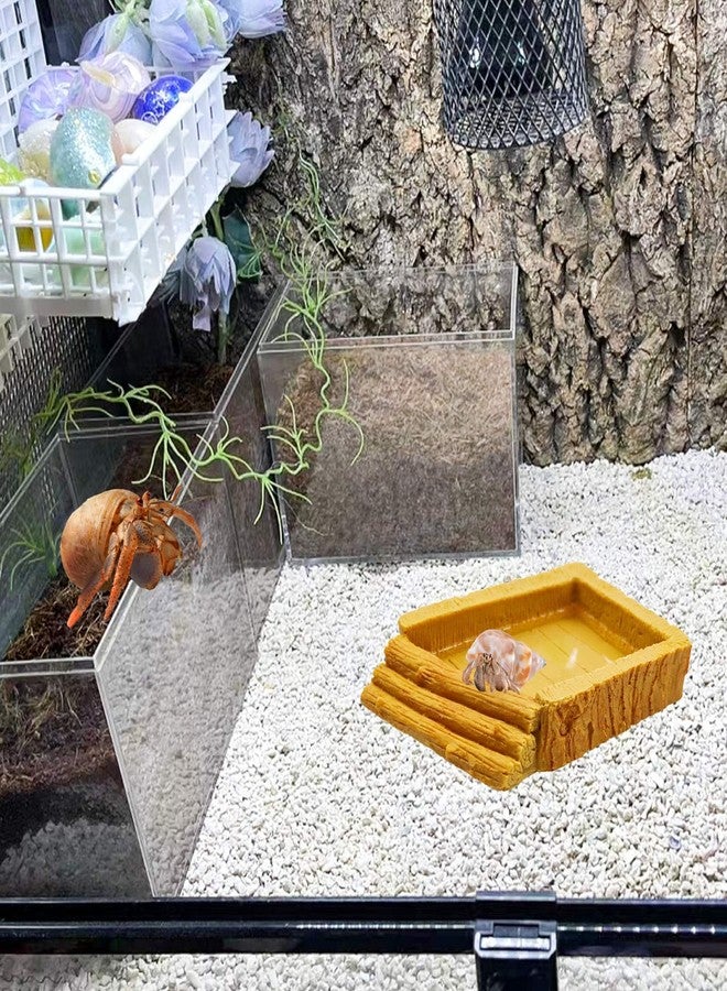 Neeenn Hermit Crab Pool, Resin Reptile Water Bowl & Bathing Dish, Aquarium Tank Cage Habitat Accessories for Small to Medium Hermit Crab Turtles Lizard Frog Gecko Bearded Dragon - Image 3