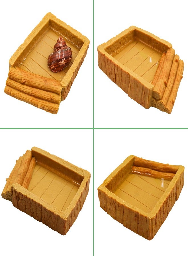Neeenn Hermit Crab Pool, Resin Reptile Water Bowl & Bathing Dish, Aquarium Tank Cage Habitat Accessories for Small to Medium Hermit Crab Turtles Lizard Frog Gecko Bearded Dragon - Image 4