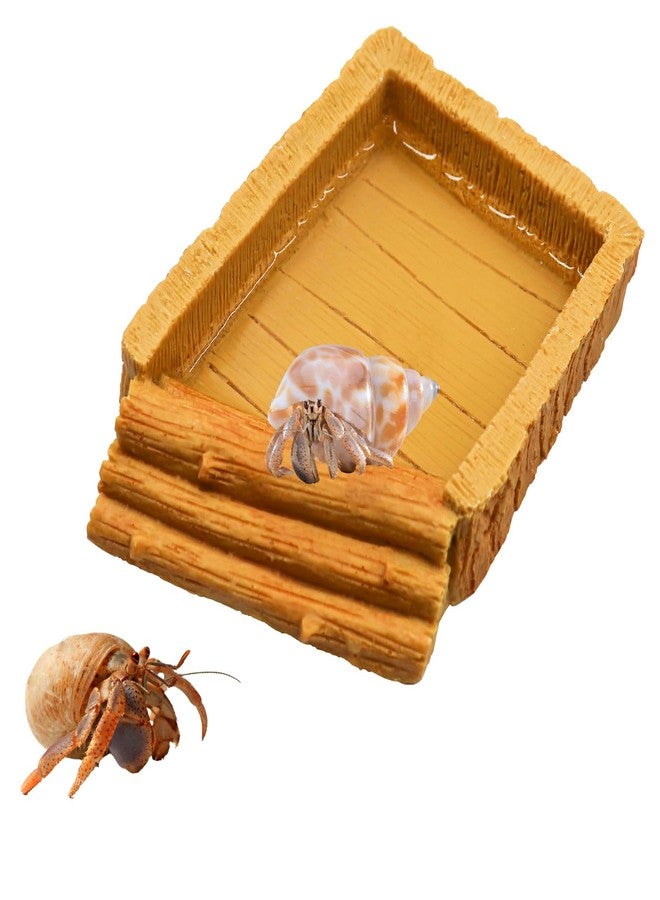 Neeenn Hermit Crab Pool, Resin Reptile Water Bowl & Bathing Dish, Aquarium Tank Cage Habitat Accessories for Small to Medium Hermit Crab Turtles Lizard Frog Gecko Bearded Dragon - Image 1