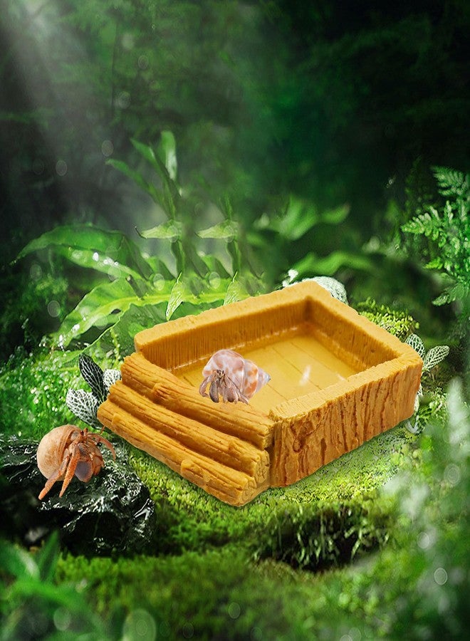 Neeenn Hermit Crab Pool, Resin Reptile Water Bowl & Bathing Dish, Aquarium Tank Cage Habitat Accessories for Small to Medium Hermit Crab Turtles Lizard Frog Gecko Bearded Dragon - Image 2