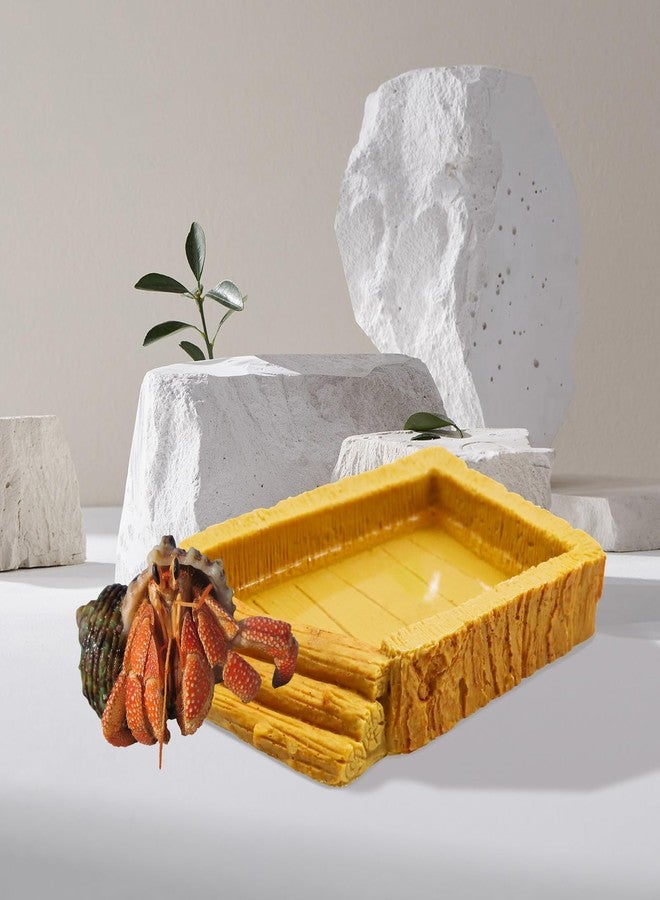Neeenn Hermit Crab Pool, Resin Reptile Water Bowl & Bathing Dish, Aquarium Tank Cage Habitat Accessories for Small to Medium Hermit Crab Turtles Lizard Frog Gecko Bearded Dragon - Image 5