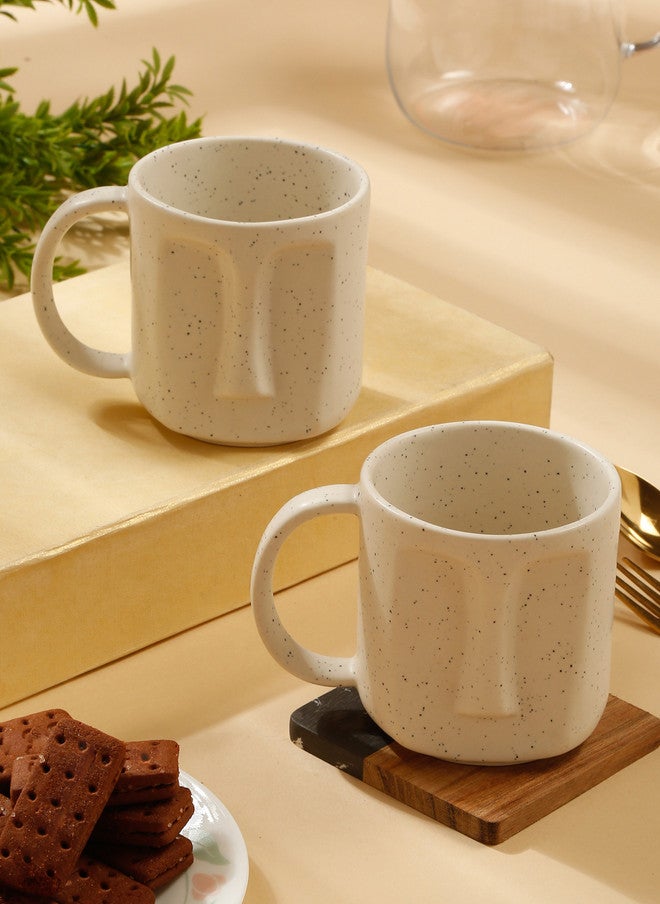 Arrabi Thats Sister - Brother Love White Textured Stoneware Dishwasher Safe 2 Piece Mugs - 420ml - Image 1
