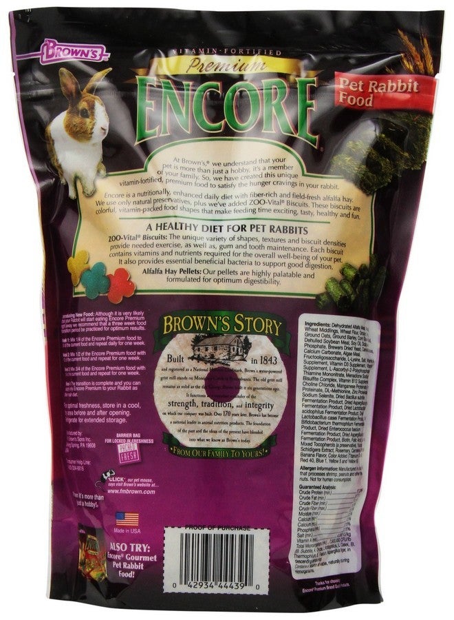 BROWN'S F.M. Brown'S Encore Premium Rabbit Pet Food, 2-Pound - Image 2