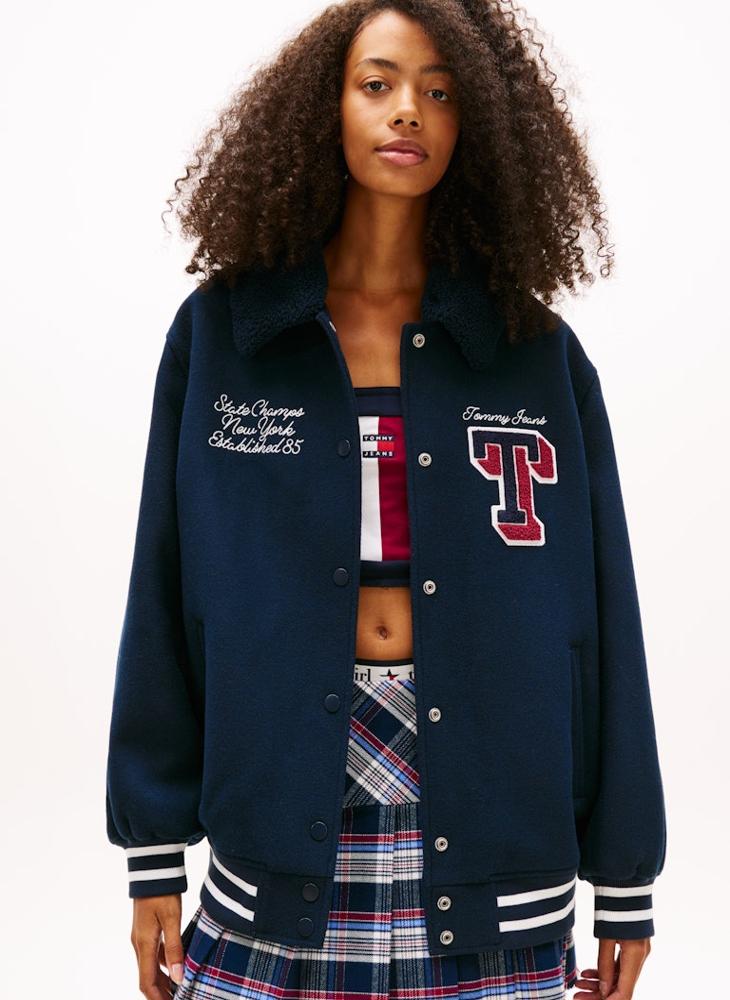 TOMMY JEANS Graphic Varsity Jacket - Image 1