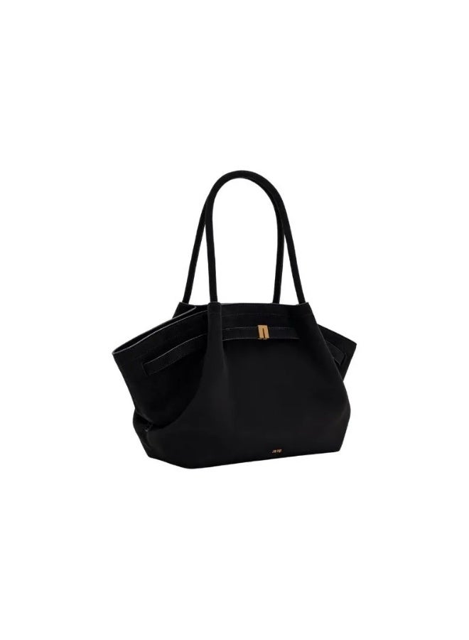 JW PEI Hana Medium Faux Suede Tote Bag - Black - Image 3