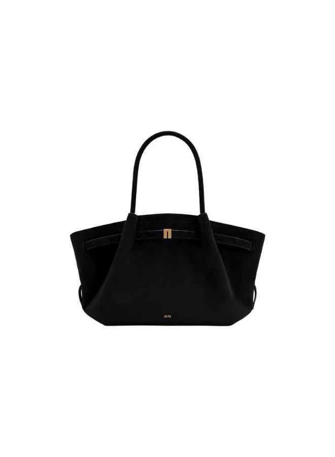 JW PEI Hana Medium Faux Suede Tote Bag - Black - Image 2