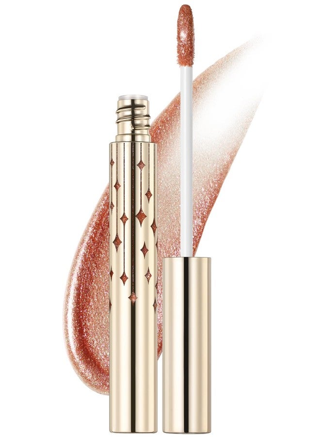 FOCALLURE High Shine Glitter Lip Gloss,Hydrates and Soothes Lips for a Gorgeous,Delivers a Non-sticky Glossy finish,Long-lasting Shine & Fuller-looking Lip Makeup,NU01 JOANNE - Image 1
