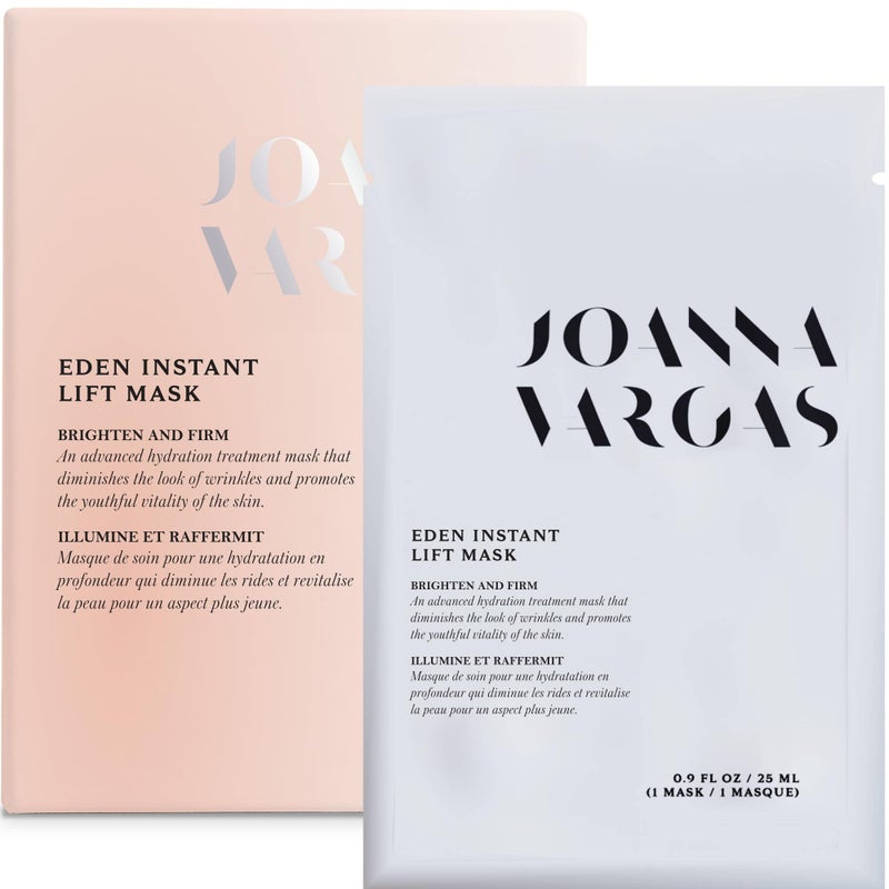 Joanna Vargas Joanna Vargas Eden Instant Face Lift Facial Masks  Anti Aging Sheet Mask  Skin Firming Face Sheet Mask  Hydrating Sheet Mask for Glowing Skin  Premium Face Mask Skin Care with Hyaluronic Acid 1pc