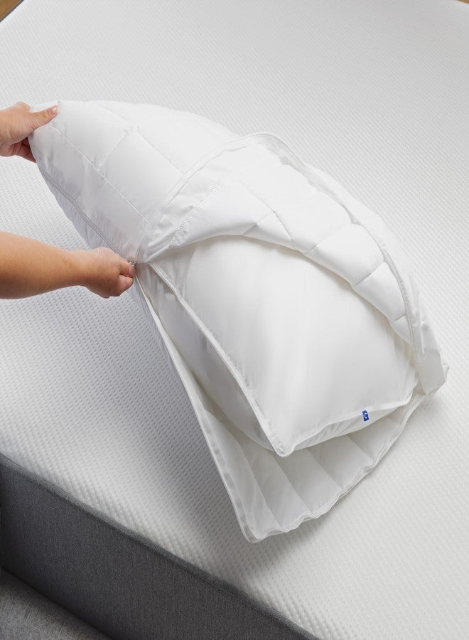 Casper Sleep Essential Quilted Select Bed Pillow, Queen (U.S. Standard), White - Image 4