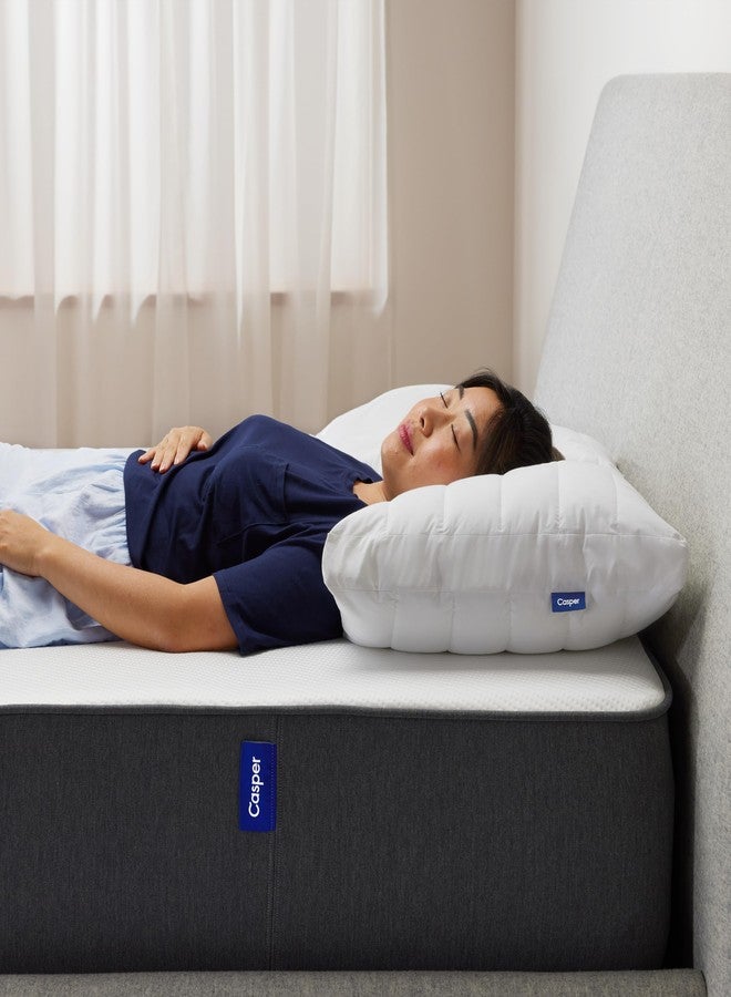 Casper Sleep Essential Quilted Select Bed Pillow, Queen (U.S. Standard), White - Image 5
