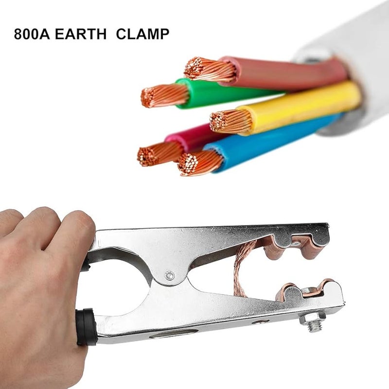 ملقط اللحام الأرضي المطلي بالنحاس الأصفر 800 أمبير، مشبك كابل الأرضي لماكينة اللحام - Image 5