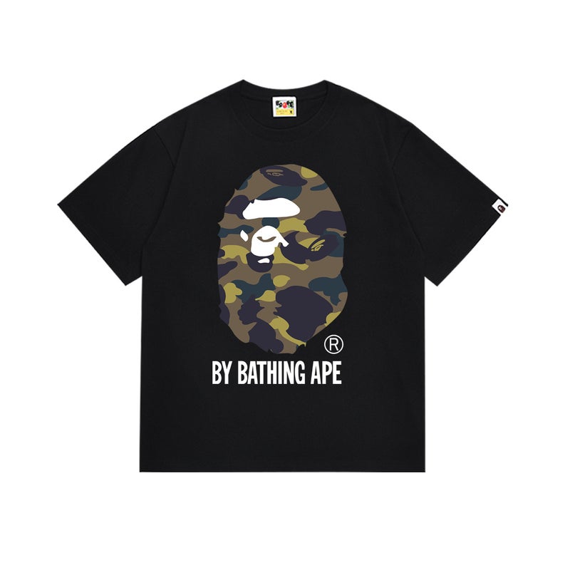 بايب تي شيرت رياضي قصير الأكمام مموه مشترك بين BAPE وميامي الدولي للجنسين - موضة الشارع العصرية - Image 1