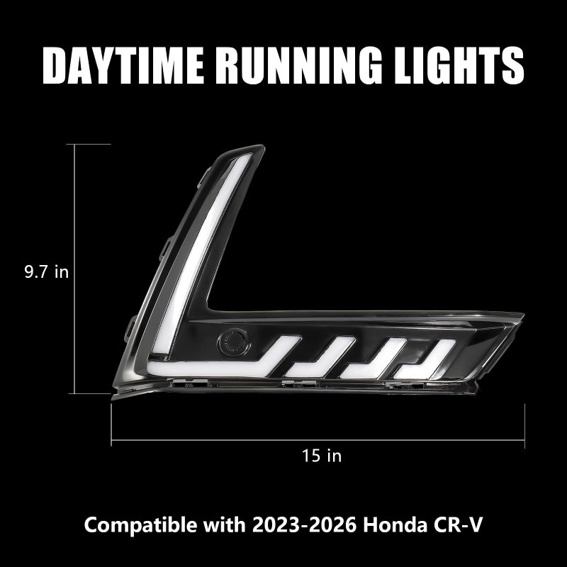 Fancemot LED Front Bumper Fog Lights White Daytime Running Lights (DRL) Amber Turn Signal Lights Blue Low Beam Lights Compatible with 2023-2026 6th Gen Honda CR-V - Image 3
