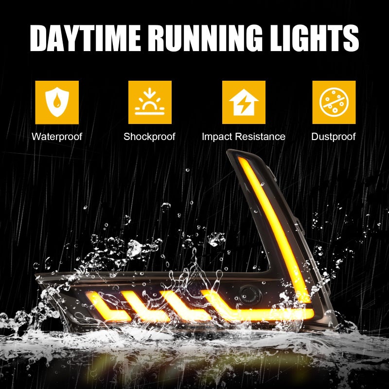 Fancemot LED Front Bumper Fog Lights White Daytime Running Lights (DRL) Amber Turn Signal Lights Blue Low Beam Lights Compatible with 2023-2026 6th Gen Honda CR-V - Image 2
