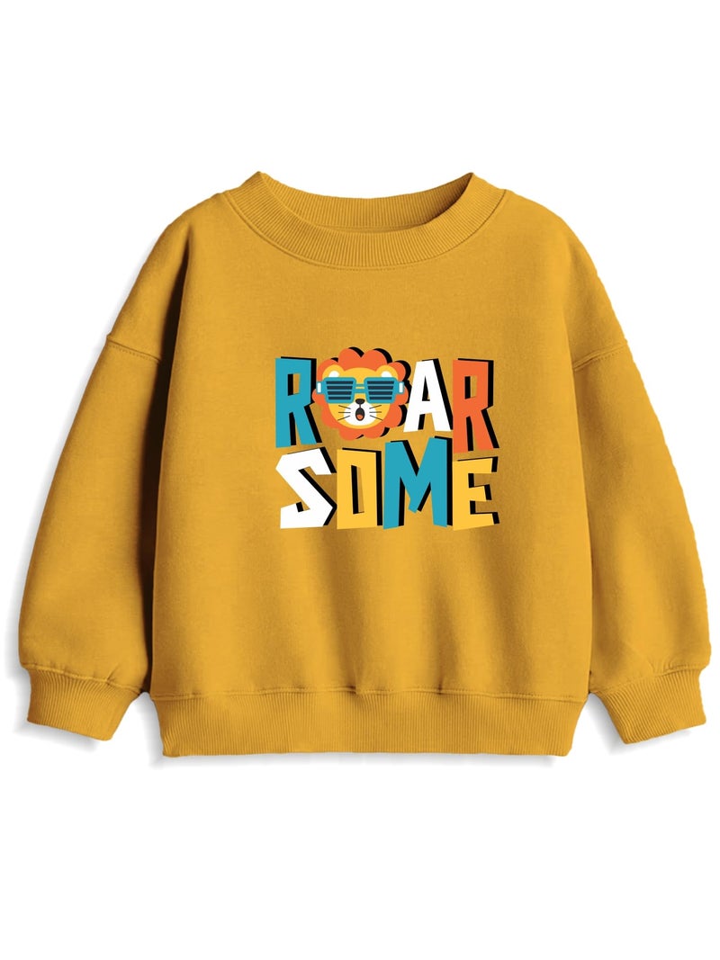 minicult Unisex-Child Cotton Blend Full Sleeves Crew Neck Regular Sweatshirt with Fun Prints(Lion)(Pack of 3)(5-6 Years), Assorted - Image 5