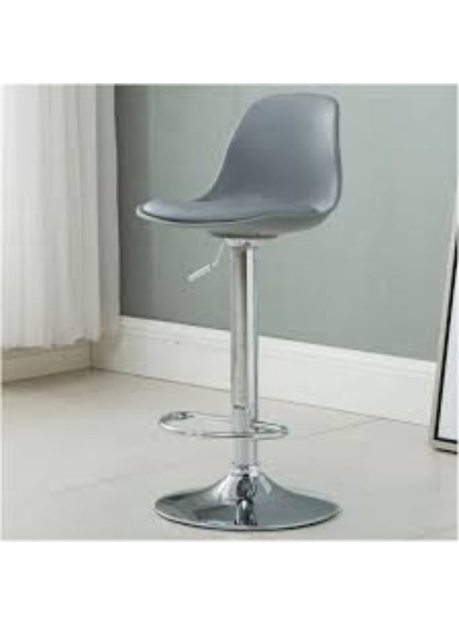 Comfortable bar stool MH-217 with Faux Leather and Metal Base Adjustable Bar Chair For kitchen & Bar Counter or cafes, 360 Degree Rotating Seat   Gray - Image 2