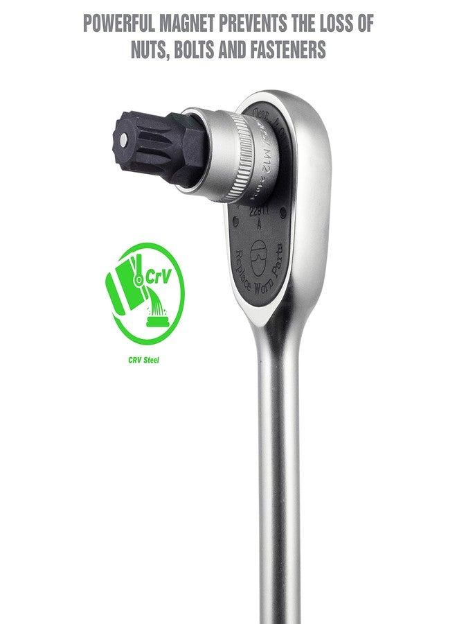 OEMTOOLS 23906 Triple Square Bit Set, Spline Socket Set 10 Piece, Magnetic Triple Square Socket Set, Triple Square Sockets Ideal for Automotive Repairs, Rust-Resistant Finish, M4-M18 Sizes - Image 4